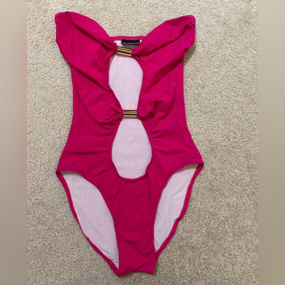 One of a kind Early Zimmermann Swim. One piece w/cutouts & hardware. size Small.